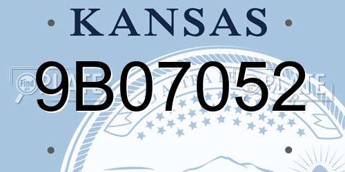 9B07052 Kansas License Plate