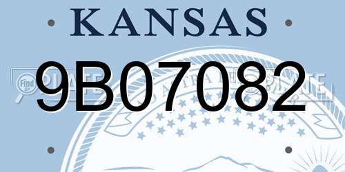 9B07082 Kansas License Plate