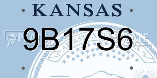 9B17S6 Kansas License Plate