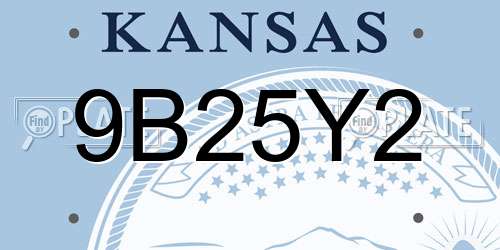 9B25Y2 Kansas License Plate