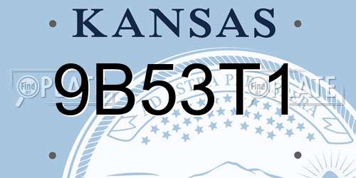 9B53T1 Kansas License Plate
