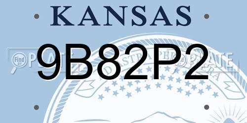 9B82P2 Kansas License Plate