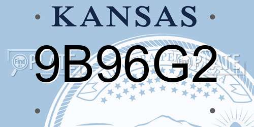 9B96G2 Kansas License Plate