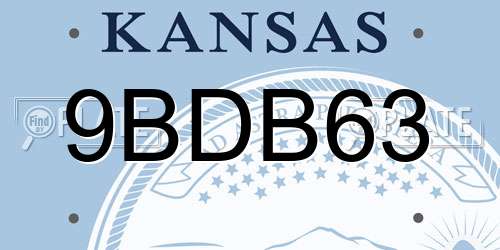 9BDB63 Kansas License Plate