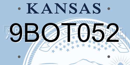 9BOT052 Kansas License Plate