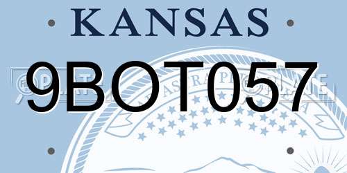 9BOT057 Kansas License Plate
