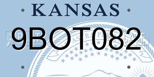 9BOT082 Kansas License Plate