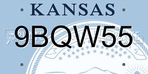 9BQW55 Kansas License Plate