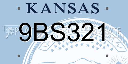 9BS321 Kansas License Plate