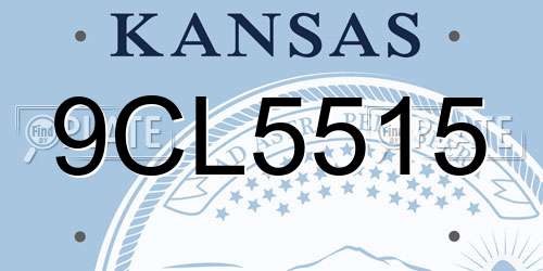 9CL5515 Kansas License Plate
