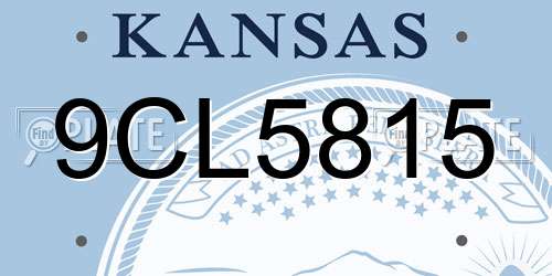 9CL5815 Kansas License Plate