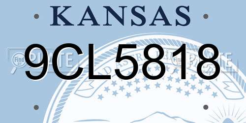 9CL5818 Kansas License Plate