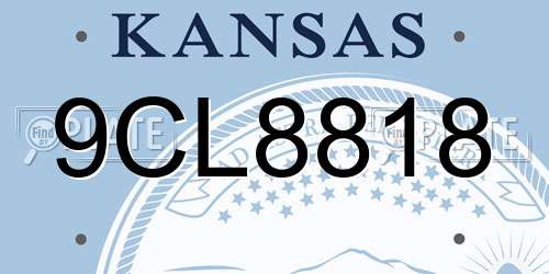 9CL8818 Kansas License Plate