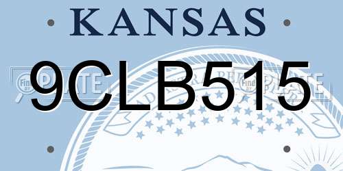 9CLB515 Kansas License Plate
