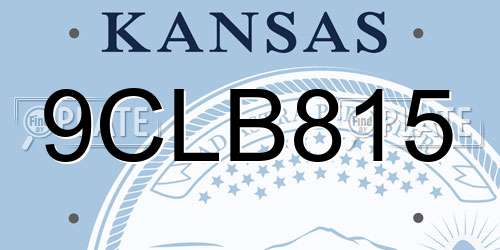 9CLB815 Kansas License Plate