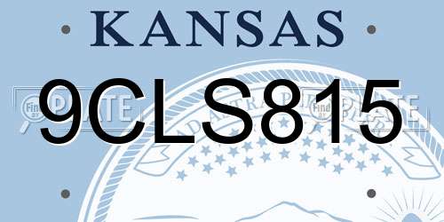 9CLS815 Kansas License Plate