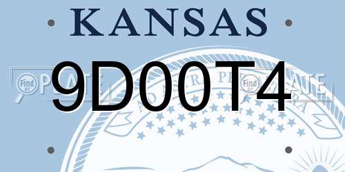 9D00T4 Kansas License Plate