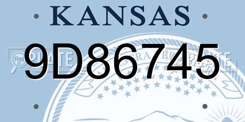 9D86745 Kansas License Plate
