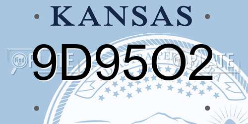 9D95O2 Kansas License Plate