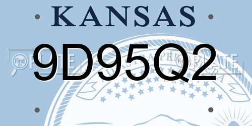 9D95Q2 Kansas License Plate