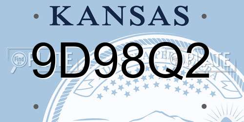 9D98Q2 Kansas License Plate