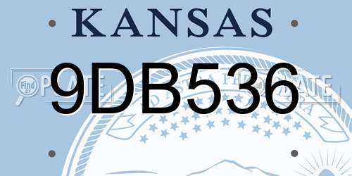 9DB536 Kansas License Plate