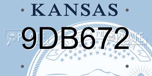 9DB672 Kansas License Plate