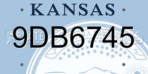 9DB6745 Kansas License Plate