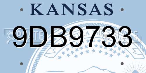 9DB9733 Kansas License Plate
