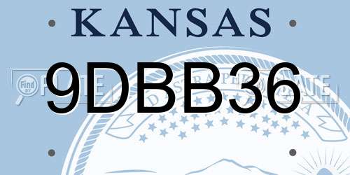 9DBB36 Kansas License Plate