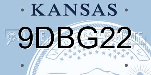 9DBG22 Kansas License Plate