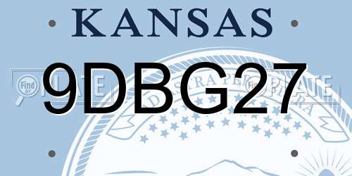 9DBG27 Kansas License Plate