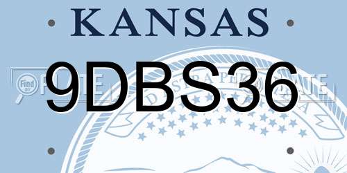 9DBS36 Kansas License Plate