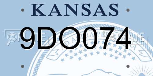 9DO074 Kansas License Plate