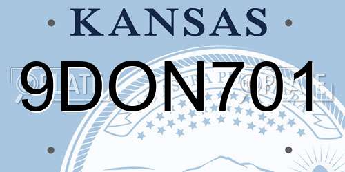 9DON701 Kansas License Plate