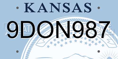 9DON987 Kansas License Plate