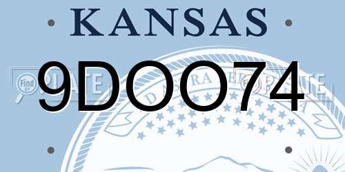 9DOO74 Kansas License Plate