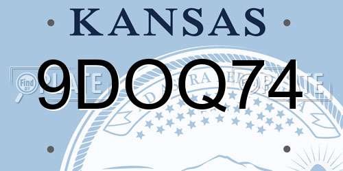 9DOQ74 Kansas License Plate