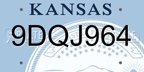 9DQJ964 Kansas License Plate