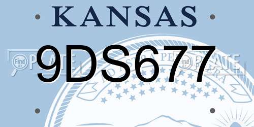 9DS677 Kansas License Plate