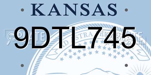 9DTL745 Kansas License Plate