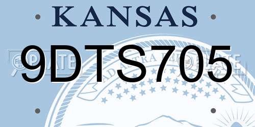 9DTS705 Kansas License Plate