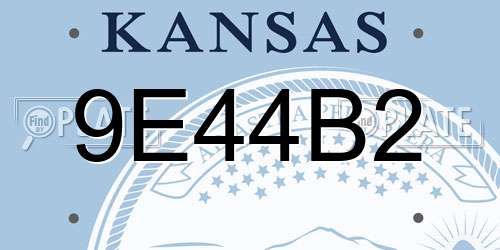 9E44B2 Kansas License Plate