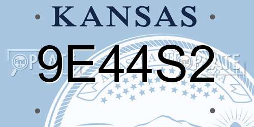 9E44S2 Kansas License Plate