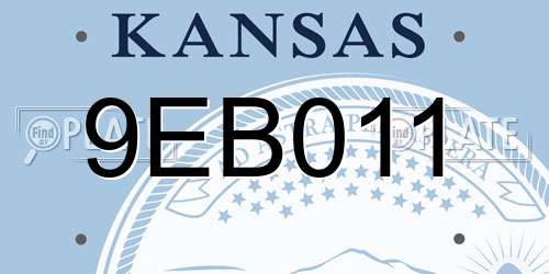 9EB011 Kansas License Plate