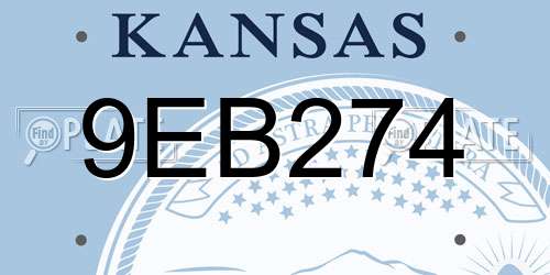 9EB274 Kansas License Plate