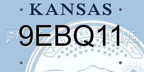 9EBQ11 Kansas License Plate