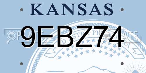 9EBZ74 Kansas License Plate
