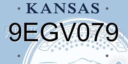 9EGV079 Kansas License Plate