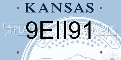 9EII91 Kansas License Plate
